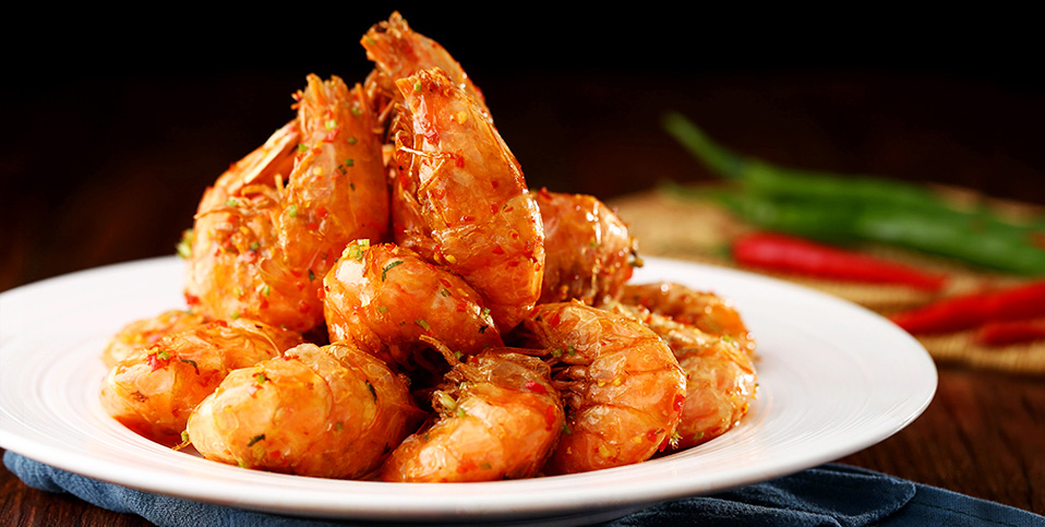 Gold Fried Shrimps In Hot Spicy Sauce